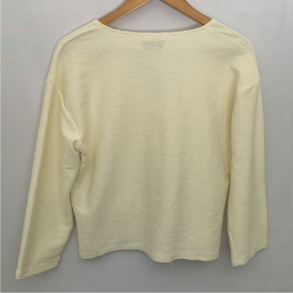 Madewell Texture and Thread Tie Front Ribbed Top Cream Size XS K4775 - Picture 8 of 9